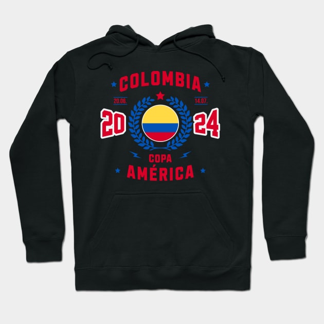 Colombian Fútbol Copa America 2024 Fan Tee Hoodie by Kicosh